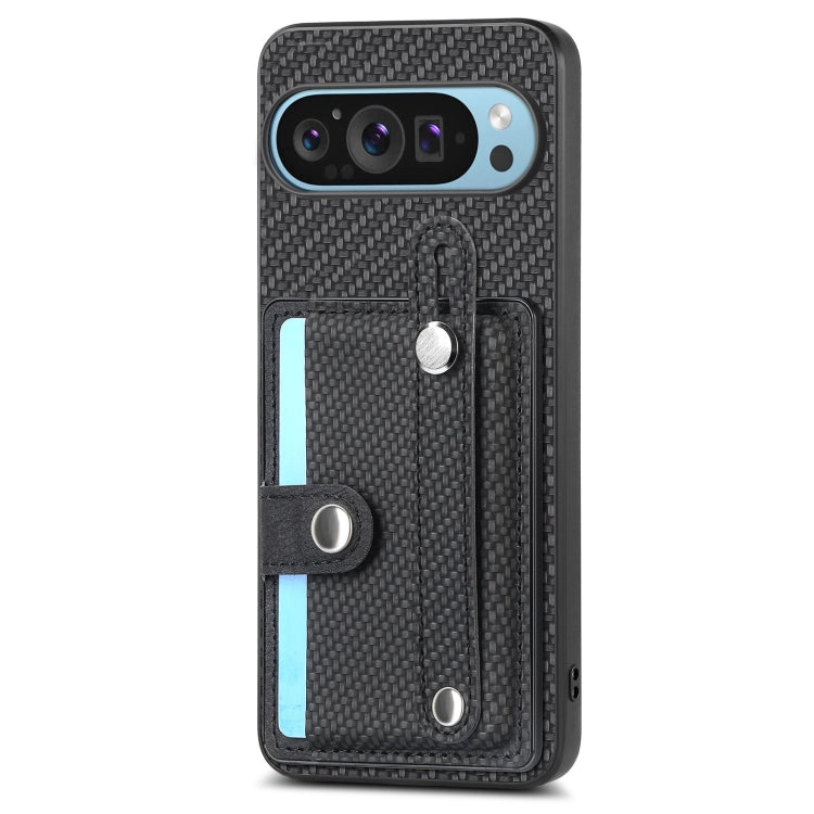 For Google Pixel 9 Wristband Kickstand Card Wallet Back Cover Phone Case with Tool Knife(Black) - Google Cases by PMC TechLife | Online Shopping South Africa | PMC TechLife | Buy Now Pay Later Mobicred