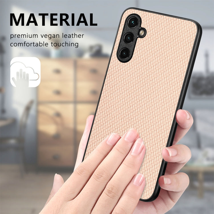 For Samsung Galaxy S25 5G Carbon Fiber Texture Leather Back Cover Phone Case(Brown) - Galaxy Phone Cases by PMC Jewellery | Online Shopping South Africa | PMC Jewellery | Buy Now Pay Later Mobicred