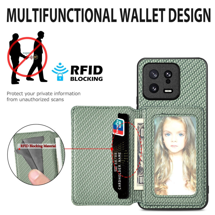 For Redmi Note 12 5G Carbon Fiber Magnetic Card Bag Phone Case(Brown) - Xiaomi Cases by PMC TechLife | Online Shopping South Africa | PMC TechLife | Buy Now Pay Later Mobicred