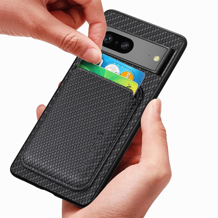 For Google Pixel 7 Carbon Fiber Leather Card Magsafe Phone Case(Khaki) - free shipping - PMC TechLife - Order now!
