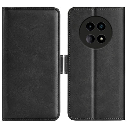 For Realme 12 5G Dual-side Magnetic Buckle Horizontal Flip Leather Phone Case(Black) - Realme Cases by PMC Jewellery | Online Shopping South Africa | PMC Jewellery | Buy Now Pay Later Mobicred