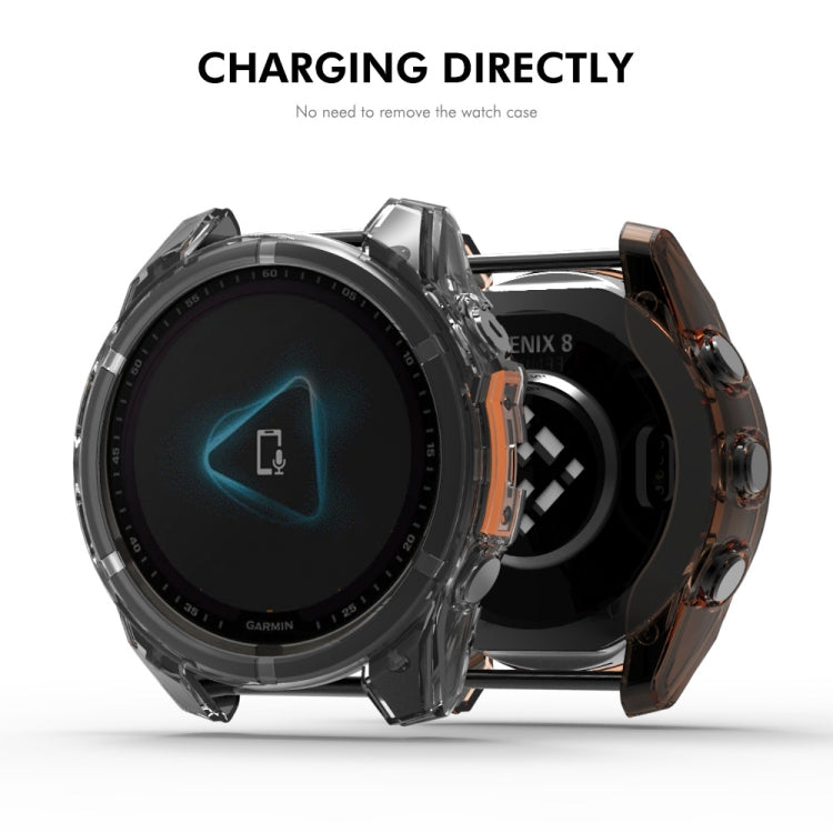 For Garmin Fenix 8 AMOLED / MIP 51mm ENKAY Hat-Prince Transparent TPU Frame Drop Protection Case(Grey) - free shipping - PMc TechLife - Order now!