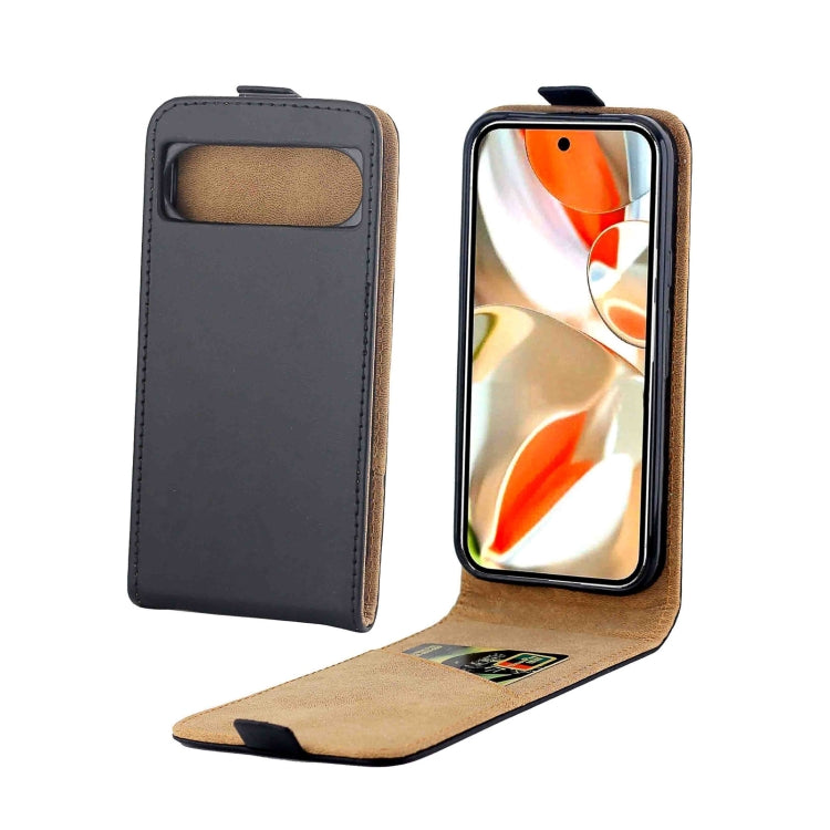 For Google Pixel 9 / 9 Pro Vertical Flip Leather Phone Case with Card Slot(Black) - Google Cases by PMC TechLife | Online Shopping South Africa | PMC TechLife | Buy Now Pay Later Mobicred