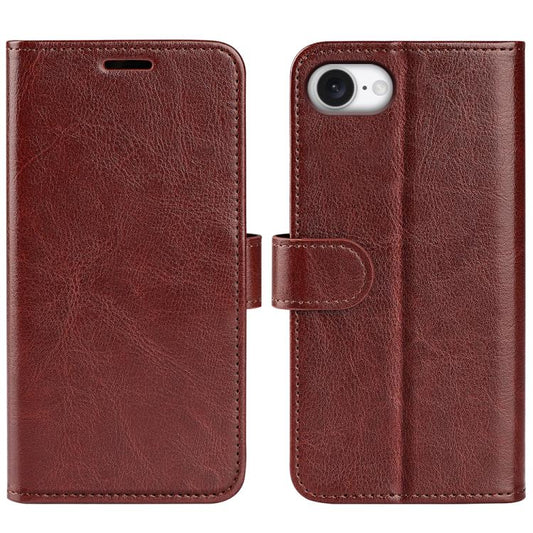 For iPhone 16e R64 Texture Horizontal Flip Leather Phone Case(Brown) - iPhone 16e Cases by PMC Jewellery | Online Shopping South Africa | PMC Jewellery | Buy Now Pay Later Mobicred