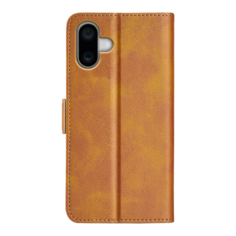 For iPhone 16 Dual-side Magnetic Buckle Horizontal Flip Leather Phone Case(Yellow) - free shipping - PMC TechLife - Order now!