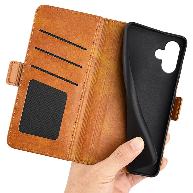 For iPhone 16 Dual-side Magnetic Buckle Horizontal Flip Leather Phone Case(Yellow) - free shipping - PMC TechLife - Order now!
