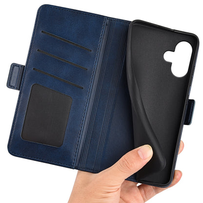 For iPhone 16 Plus Dual-side Magnetic Buckle Horizontal Flip Leather Phone Case(Dark Blue) - iPhone 16 Plus Cases by PMC Jewellery | Online Shopping South Africa | PMC Jewellery | Buy Now Pay Later Mobicred