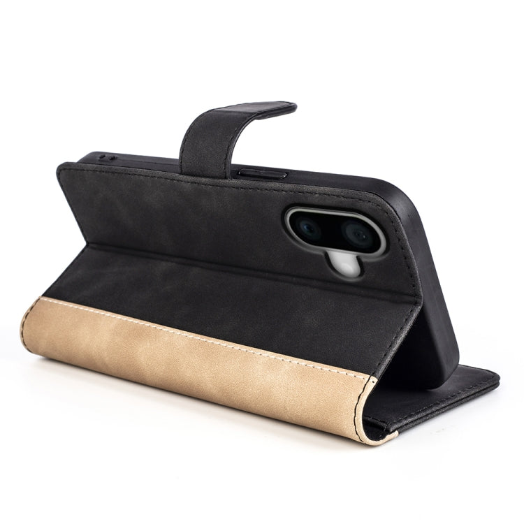 For iPhone 16 Stitching Horizontal Flip Leather Phone Case(Black) - iPhone 16 Cases by PMC TechLife | Online Shopping South Africa | PMC TechLife | Buy Now Pay Later Mobicred