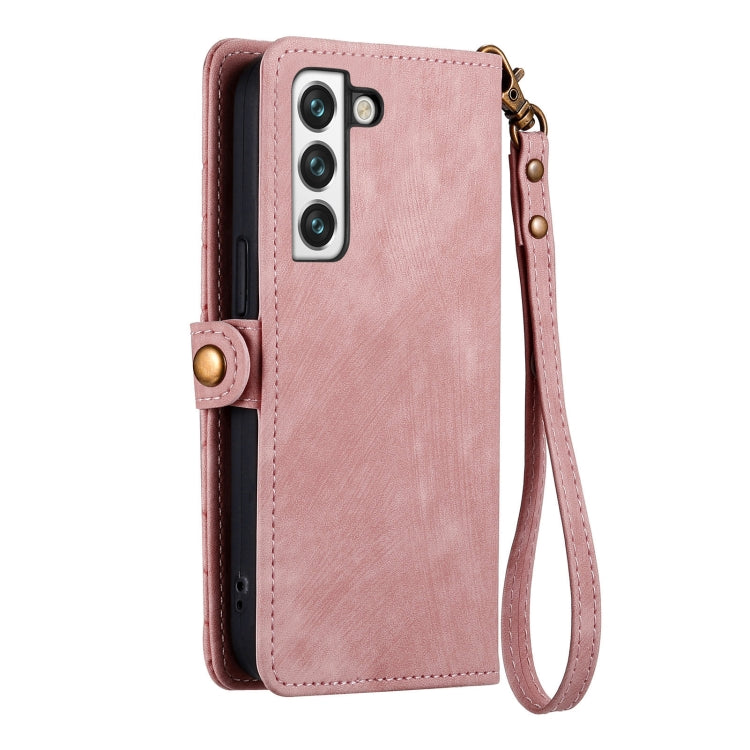 For Samsung Galaxy S20 FE Geometric Zipper Wallet Side Buckle Leather Phone Case(Pink) - free shipping - PMC TechLife - Order now!