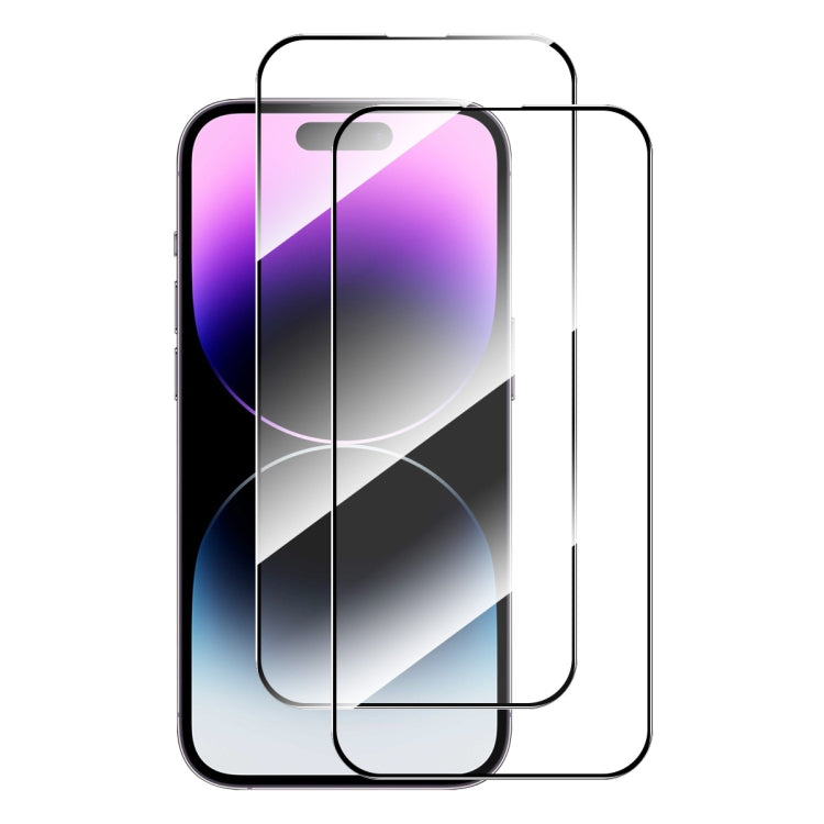 For iPhone 15 Pro Max 2pcs ENKAY Full Glue High Aluminum-silicon Tempered Glass Film - iPhone 15 Pro Max Tempered Glass by ENKAY | Online Shopping South Africa | PMC Jewellery | Buy Now Pay Later Mobicred