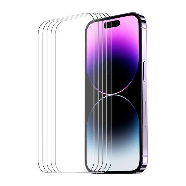 For iPhone 16 5pcs ENKAY 0.26mm 9H 2.5D High Aluminum-silicon Tempered Glass Film - iPhone 16 Tempered Glass by ENKAY | Online Shopping South Africa | PMC Jewellery | Buy Now Pay Later Mobicred