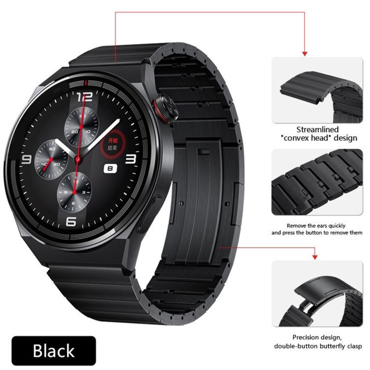 For Huawei Watch GT3 Pro 46mm Titanium Alloy Quick Release Watch Band(Black) - Watch Bands by PMC TechLife | Online Shopping South Africa | PMC TechLife