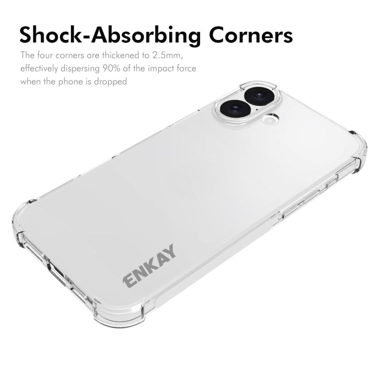 For iPhone 16 ENKAY Hat-Prince Transparent TPU Shockproof Phone Case - iPhone 16 Cases by ENKAY | Online Shopping South Africa | PMC Jewellery | Buy Now Pay Later Mobicred