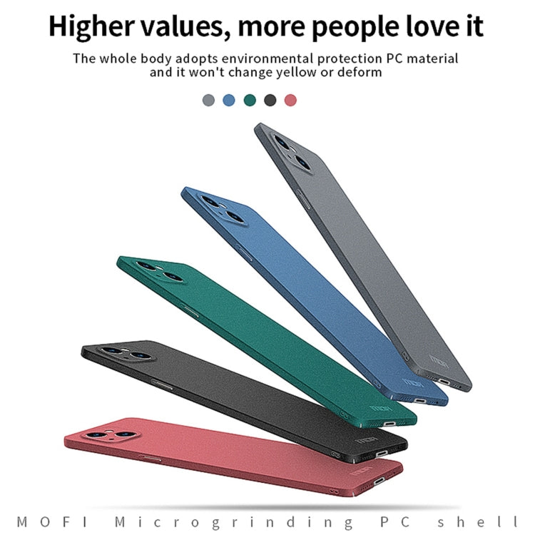 For iPhone 15 Plus  MOFI Fandun Series Frosted PC Ultra-thin All-inclusive Phone Case(Green) - free shipping - PMC TechLife - Order now!