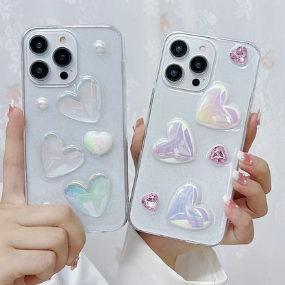 For iPhone 16 Plus Love Epoxy TPU Phone Case(Transparent) - iPhone 16 Plus Cases by PMC Jewellery | Online Shopping South Africa | PMC Jewellery | Buy Now Pay Later Mobicred