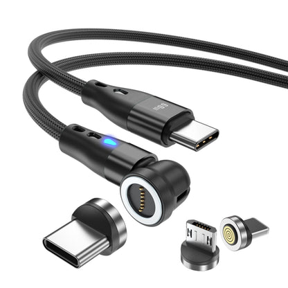 ENKAY PD60W Type-C to Type-C / 8 Pin / Micro USB Magnetic 540 Degrees Rotating Fast Charging Cable, Length:1m(Black) - Charging Cable & Head by ENKAY | Online Shopping South Africa | PMC Jewellery | Buy Now Pay Later Mobicred