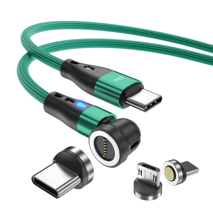 ENKAY PD60W Type-C to Type-C / 8 Pin / Micro USB Magnetic 540 Degrees Rotating Fast Charging Cable, Length:1m(Green) - Charging Cable & Head by ENKAY | Online Shopping South Africa | PMC Jewellery | Buy Now Pay Later Mobicred