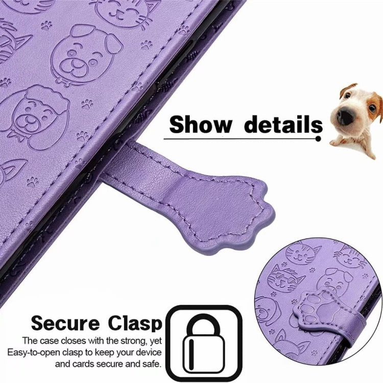 For Samsung Galaxy S25+ 5G Cat and Dog Embossed Leather Phone Case(Green) - Galaxy S25+ 5G Cases by PMC Jewellery | Online Shopping South Africa | PMC Jewellery | Buy Now Pay Later Mobicred