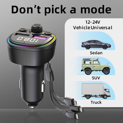 CS1 MP3 Player Bluetooth FM Transmitter 66W 3-In-1 Car Fast Charger - Car Charger by PMC Jewellery | Online Shopping South Africa | PMC Jewellery | Buy Now Pay Later Mobicred