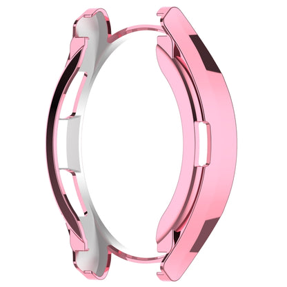 For Samsung Galaxy Watch6 Classic 47mm Electroplated TPU Half Pack Hollow Watch Protective Case(Pink) - Watch Cases by PMC Jewellery | Online Shopping South Africa | PMC Jewellery