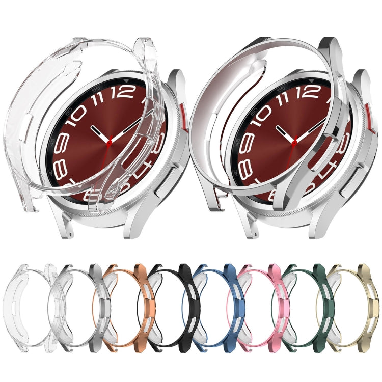 For Samsung Galaxy Watch6 Classic 43mm Electroplated TPU Half Pack Hollow Watch Protective Case(Blue) - Watch Cases by PMC TechLife | Online Shopping South Africa | PMC TechLife | Buy Now Pay Later Mobicred