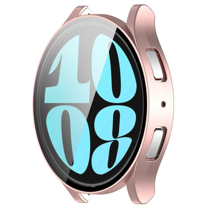 For Samsung Galaxy Watch6 44mm PC + Tempered Film Integrated Watch Protective Case(Rose Gold) - Watch Cases by PMC Jewellery | Online Shopping South Africa | PMC Jewellery