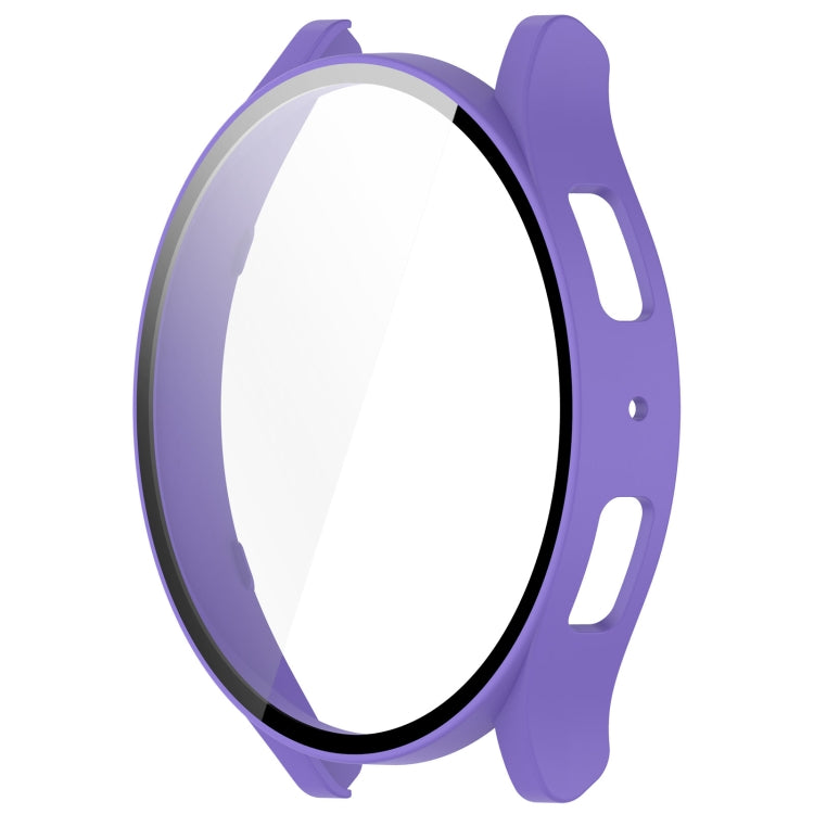 For Samsung Galaxy Watch6 44mm PC + Tempered Film Integrated Watch Protective Case(Purple) - Watch Cases by PMC Jewellery | Online Shopping South Africa | PMC Jewellery