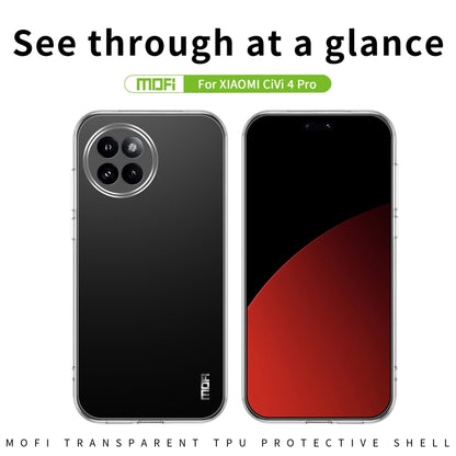 For Xiaomi Civi 4 Pro MOFI Ming Series Ultra-thin TPU Phone Case(Transparent) - Xiaomi Cases by MOFI | Online Shopping South Africa | PMC Jewellery