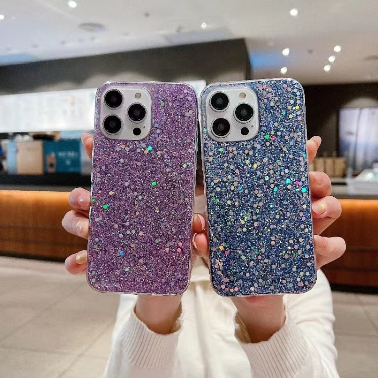 For iPhone 16 Pro Max Glitter Sequins Epoxy TPU Phone Case(Purple) - iPhone 16 Pro Max Cases by PMC TechLife | Online Shopping South Africa | PMC TechLife | Buy Now Pay Later Mobicred