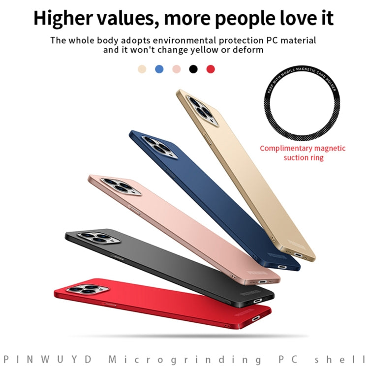 For iPhone 15 Pro PINWUYO Micro-Frosted PC Ultra-thin Hard Phone Case with Magsafe Magnetic Ring(Black) - free shipping - PMC TechLife - Order now!