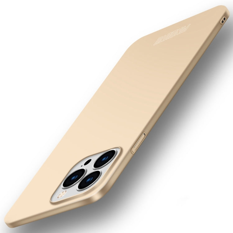 For iPhone 15 Pro Max PINWUYO Micro-Frosted PC Ultra-thin Hard Phone Case with Magsafe Magnetic Ring(Gold) - free shipping - PMC TechLife - Order now!