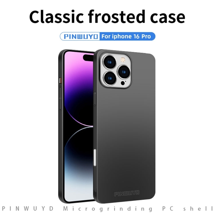 For iPhone 16 Pro PINWUYO Micro-Frosted PC Ultra-thin Hard Phone Case with Magsafe Magnetic Ring(Blue) - iPhone 16 Pro Cases by PINWUYO | Online Shopping South Africa | PMC Jewellery | Buy Now Pay Later Mobicred