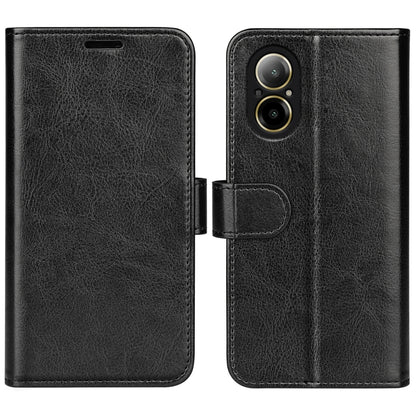 For Realme C67 4G R64 Texture Horizontal Flip Leather Phone Case(Black) - C67 Cases by PMC Jewellery | Online Shopping South Africa | PMC Jewellery | Buy Now Pay Later Mobicred