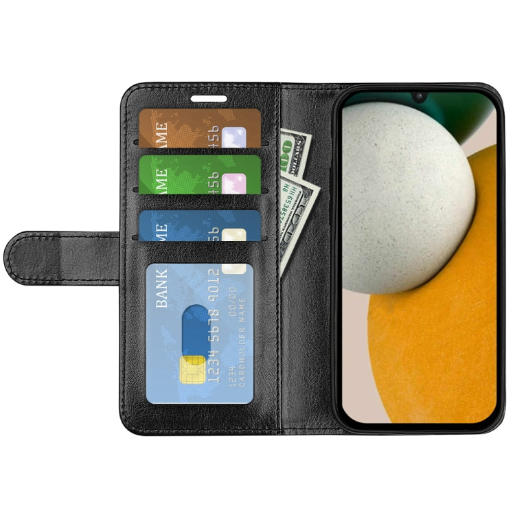 For Samsung Galaxy A15 R64 Texture Horizontal Flip Leather Phone Case(Black) - Galaxy Phone Cases by PMC TechLife | Online Shopping South Africa | PMC TechLife | Buy Now Pay Later Mobicred