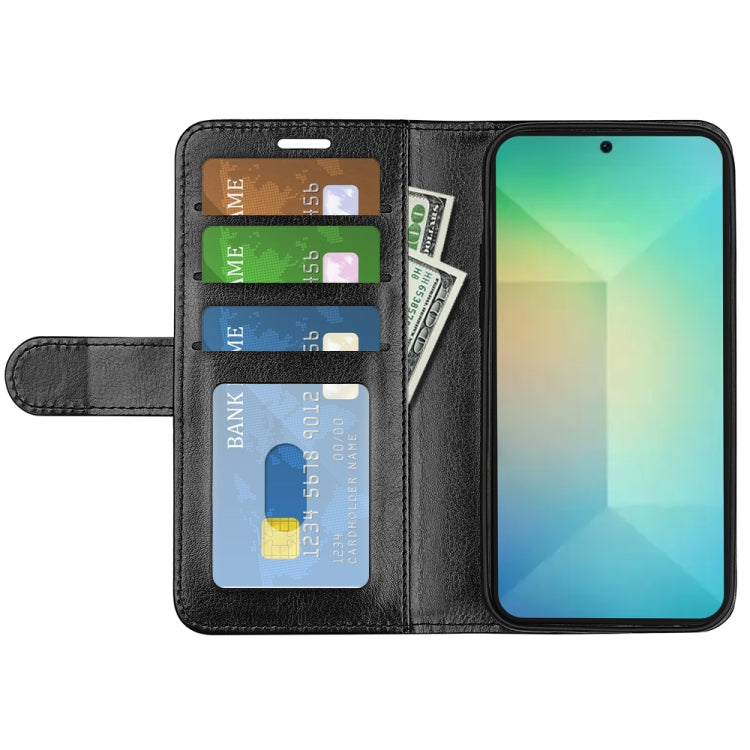 For Samsung Galaxy S25 5G R64 Texture Horizontal Flip Leather Phone Case(Black) - Galaxy S25 5G Cases by PMC Jewellery | Online Shopping South Africa | PMC Jewellery | Buy Now Pay Later Mobicred