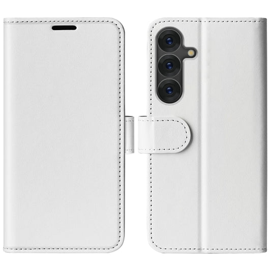 For Samsung Galaxy S25+ 5G R64 Texture Horizontal Flip Leather Phone Case(White) - Galaxy S25+ 5G Cases by PMC Jewellery | Online Shopping South Africa | PMC Jewellery | Buy Now Pay Later Mobicred