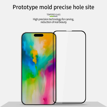 For iPhone 16 Plus PINWUYO 9H 2.5D Full Screen Tempered Glass Film(Black) - iPhone 16 Plus Tempered Glass by PINWUYO | Online Shopping South Africa | PMC Jewellery | Buy Now Pay Later Mobicred