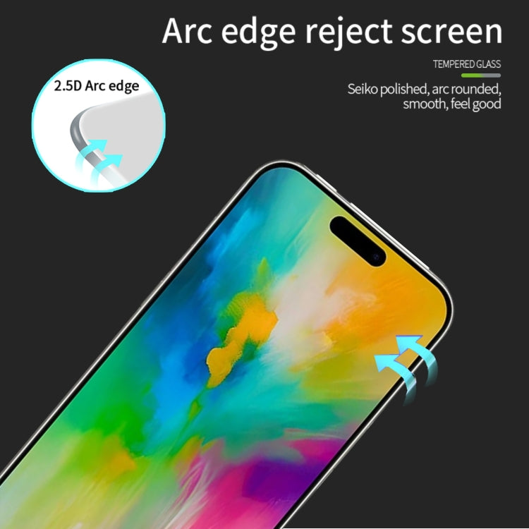 For iPhone 16 Pro PINWUYO 9H 2.5D Full Screen Tempered Glass Film(Black) - iPhone 16 Pro Tempered Glass by PINWUYO | Online Shopping South Africa | PMC TechLife | Buy Now Pay Later Mobicred
