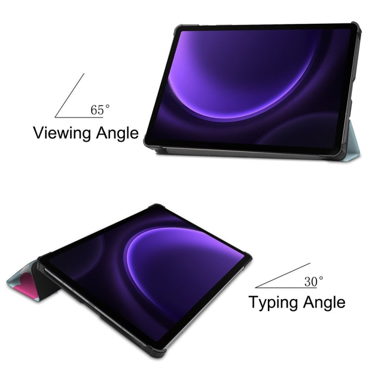 For Samsung Galaxy Tab S9 FE 10.9 JUNSUNMAY Custer Painted 3-Fold Stand Leather Smart Tablet Case(Unicorn) - free shipping - PMC Jewellery - Order now!