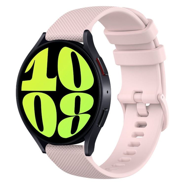 For Samsung Galaxy Watch 6 40mm 20mm Checkered Silicone Watch Band(Pink) - Watch Bands by PMC Jewellery | Online Shopping South Africa | PMC Jewellery