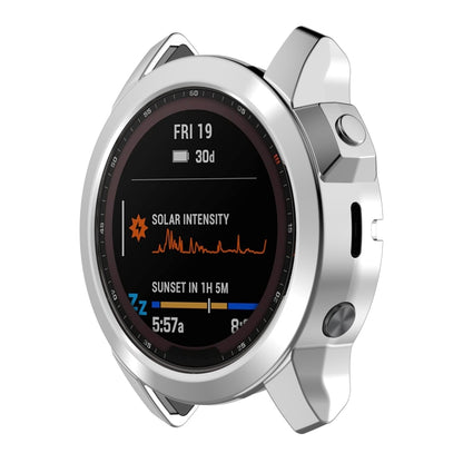 For Garmin Epix Pro 47mm Half Package Electroplated TPU Watch Protective Case(Sliver) - Watch Cases by PMC Jewellery | Online Shopping South Africa | PMC Jewellery