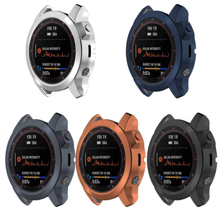 For Garmin Fenix 7S Pro Half Package Electroplated TPU Watch Protective Case(Black) - Watch Cases by PMC Jewellery | Online Shopping South Africa | PMC Jewellery