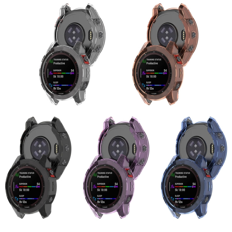 For Garmin Epix Pro 51mm Half-Package TPU Watch Protective Case(Transparent Orange) - Watch Cases by PMC TechLife | Online Shopping South Africa | PMC TechLife | Buy Now Pay Later Mobicred