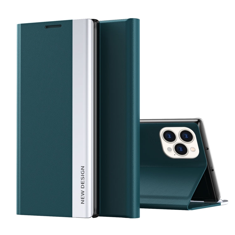 For iPhone 16 Pro Side Electroplated Adsorption Leather Phone Case(Green) - iPhone 16 Pro Cases by PMC TechLife | Online Shopping South Africa | PMC TechLife | Buy Now Pay Later Mobicred