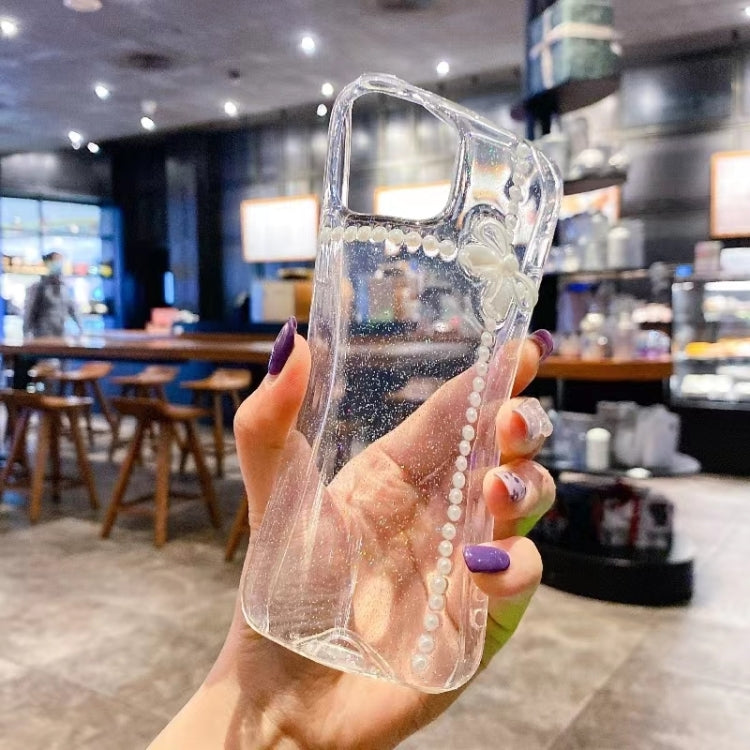 For iPhone 16 Pro Pearl Bow Glitter Epoxy TPU Phone Case(Three Knots) - iPhone 16 Pro Cases by PMC TechLife | Online Shopping South Africa | PMC TechLife | Buy Now Pay Later Mobicred