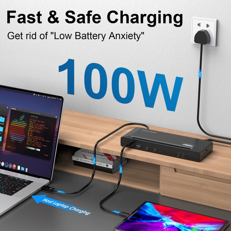 Wavlink UG69PD2 Dual 4K Fast Charging Integrated Docking Station, Plug:US Plug - free shipping - PMc TechLife - Order now!