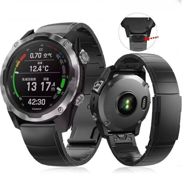 For Garmin Fenix 5X Plus Titanium Alloy Quick Release 26mm Watch Band(Black) - Watch Bands by PMC TechLife | Online Shopping South Africa | PMC TechLife | Buy Now Pay Later Mobicred