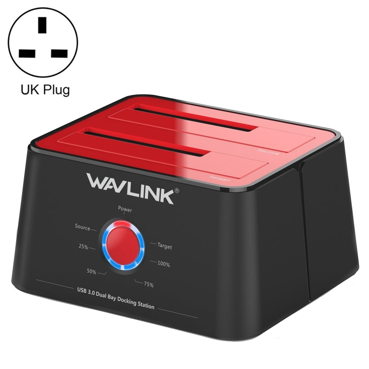 Wavlink ST334U SSD Dual Bay External Hard Drive Docking Station USB 3.0 to SATA I/II/III(UK Plug) - External Hard Drives by WAVLINK | Online Shopping South Africa | PMC Jewellery | Buy Now Pay Later Mobicred