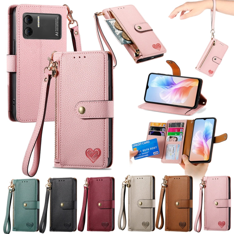 For DOOGEE X98 Pro / X98 Love Zipper Lanyard Leather Phone Case(Red) - Doogee Cases by PMC TechLife | Online Shopping South Africa | PMC TechLife | Buy Now Pay Later Mobicred
