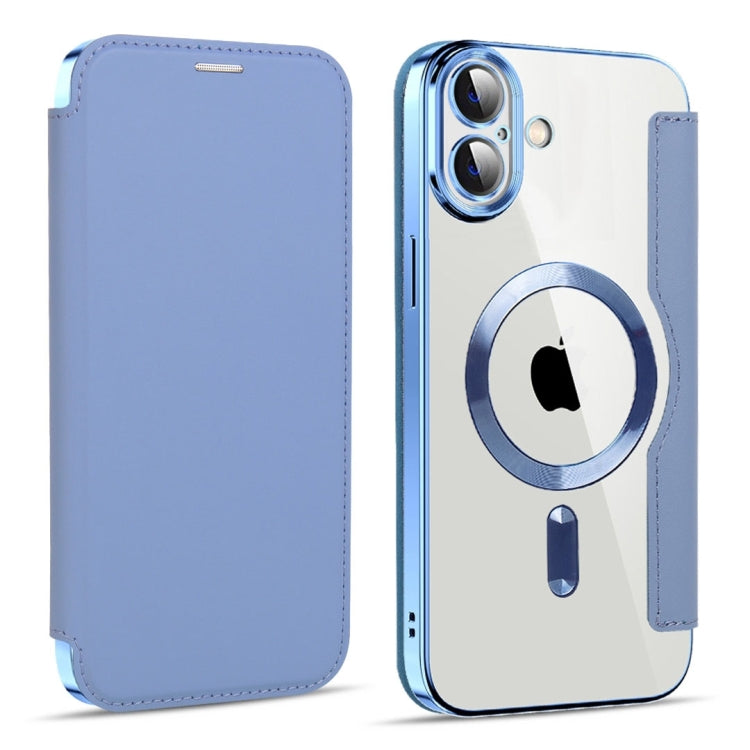 For iPhone 16 Magnetic MagSafe RFID Anti-theft Leather Phone Case(Blue) - iPhone 16 Cases by PMC Jewellery | Online Shopping South Africa | PMC Jewellery | Buy Now Pay Later Mobicred